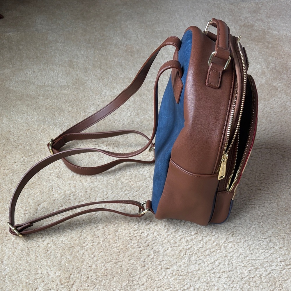 Loungefly Brown, Red, and Blue Backpack - Picture 6 of 6